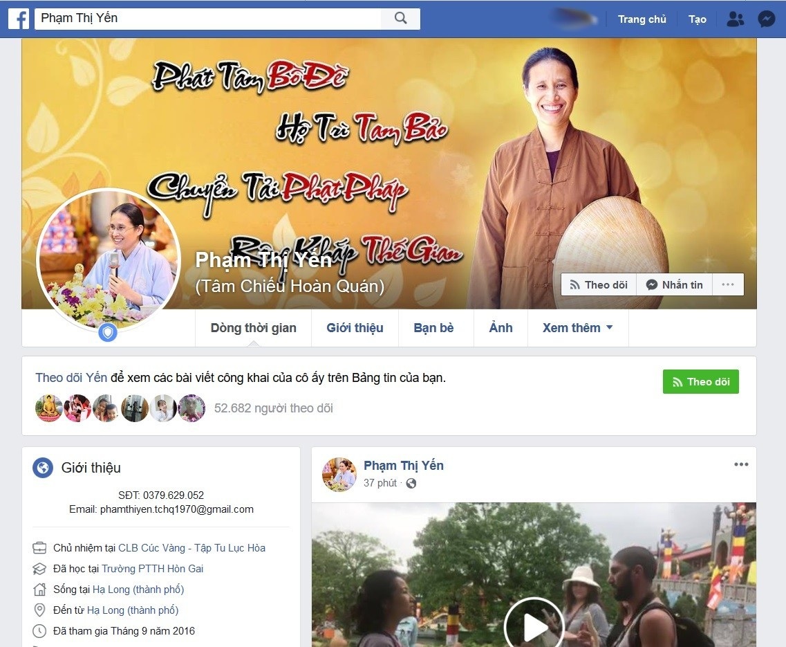 Facebook chỉ chặn chứ không khóa tài khoản bà Phạm Thị Yến?