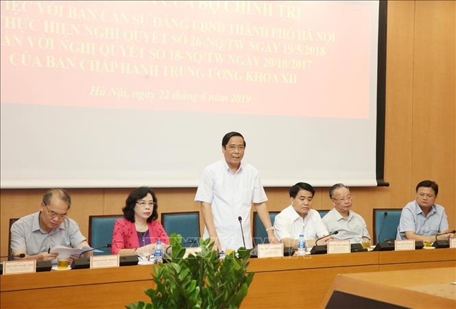 Đoàn kiểm tra Bộ Chính trị làm việc với Hà Nội về xây dựng đội ngũ cán bộ cấp chiến lược