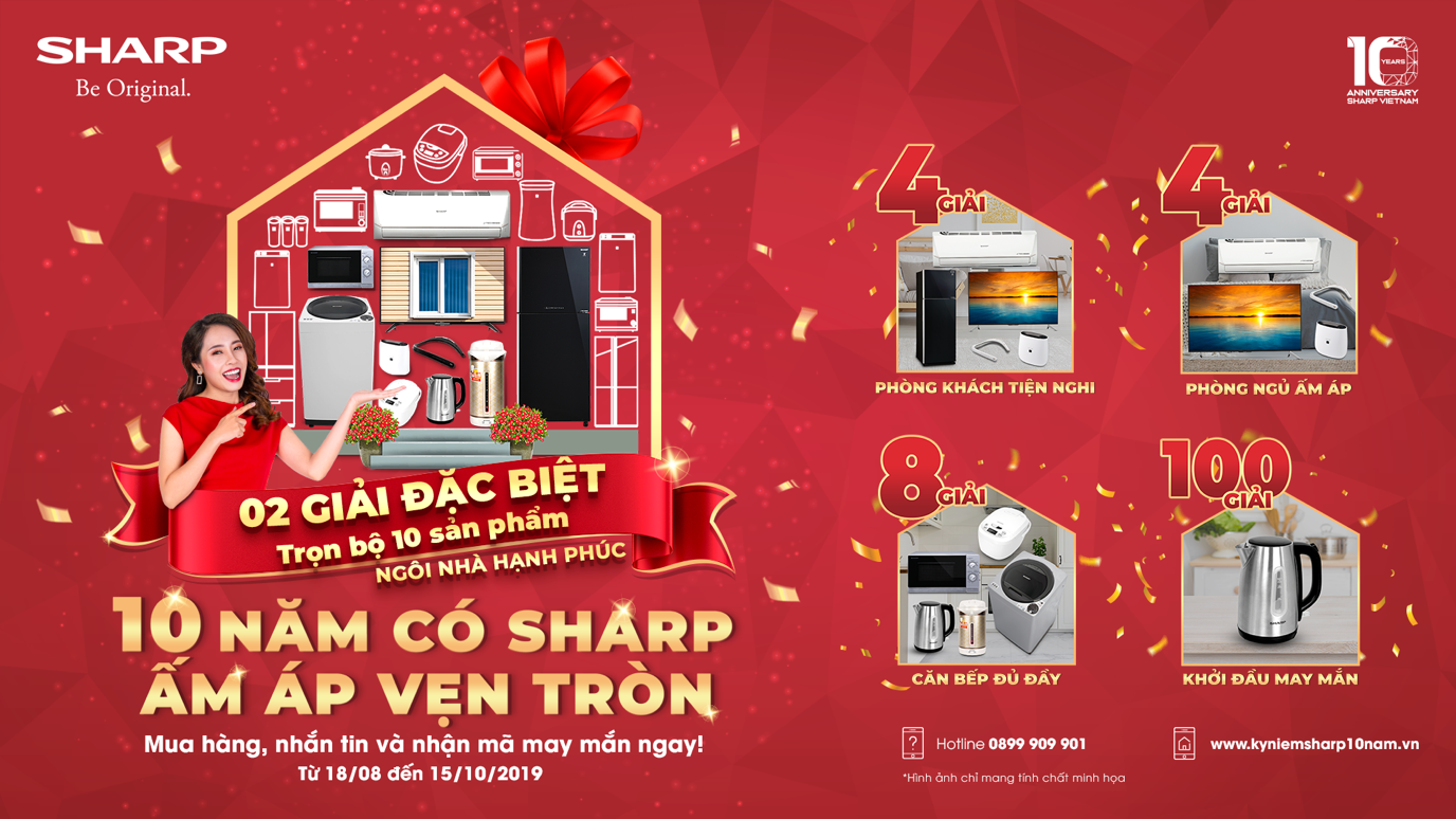 Sharp khuyến mãi cực khủng kỷ niệm 10 năm thành lập