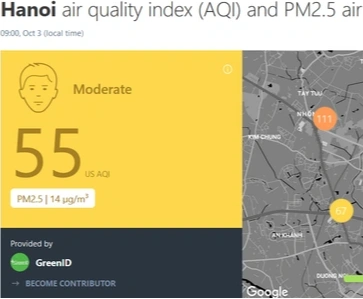 Ứng dụng AirVisual hạ mức cảnh báo không khí ô nhiễm tại Hà Nội