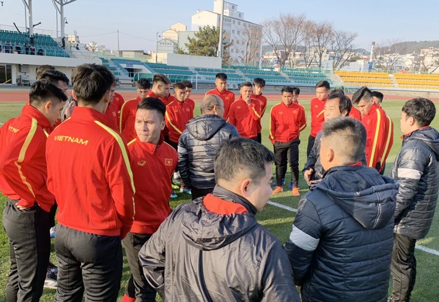 U23 Việt Nam tập dưới giá rét tại Hàn Quốc