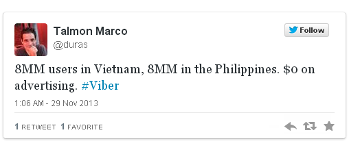 Ông Talmon Marco tự hào chia sẻ thông tin thú vị này trên Twitter của mình.