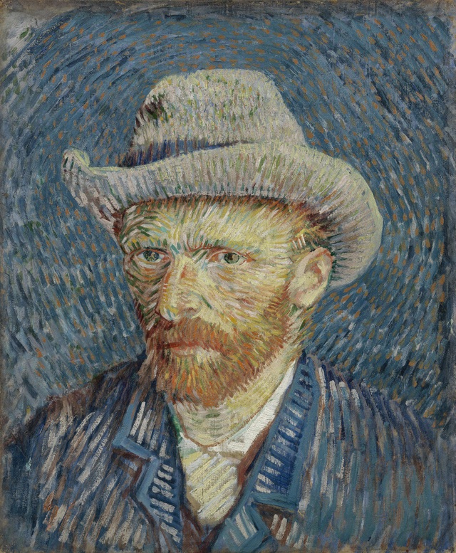 Van Gogh, một trong những họa sĩ nổi tiếng nhất trong lịch sử mỹ thuật qua đời hồi năm 1890 ở tuổi 37 vì tự sát bằng súng. Trong ảnh là một bức tự họa của Van Gogh.