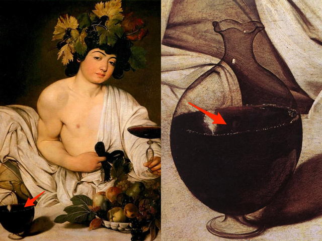 Danh họa người Ý Caravaggio đưa một bức chân dung “nhỏ xíu” của chính mình vào trong bức họa “Bacchus”. 