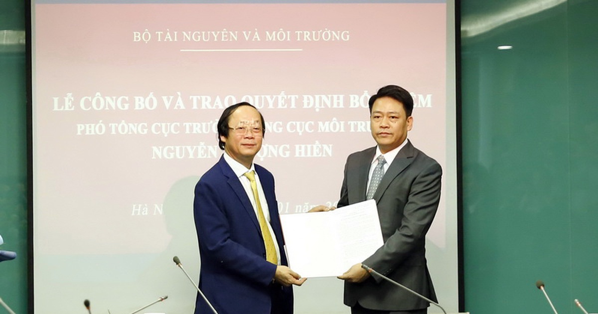 Ông Nguyễn Thượng Hiền làm Phó Tổng cục trưởng Tổng cục Môi trường