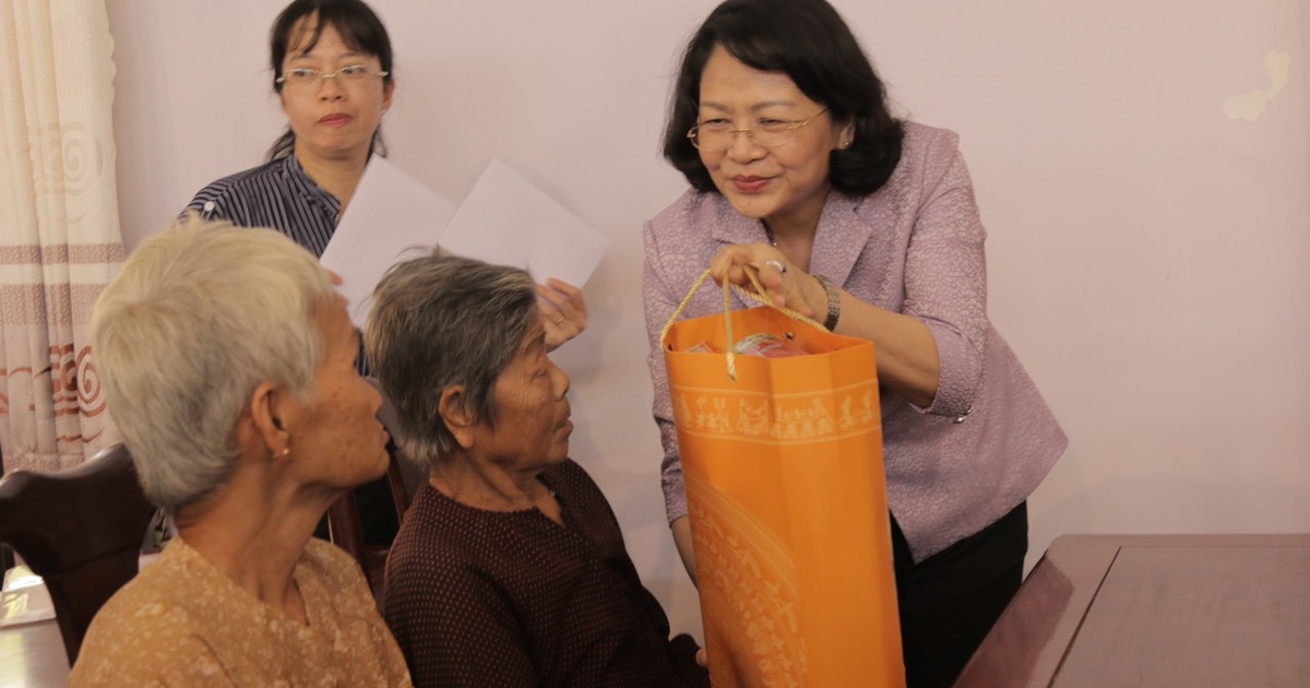 Phó Chủ tịch nước Đặng Thị Ngọc Thịnh tặng quà tết các gia đình chính sách tại Long An