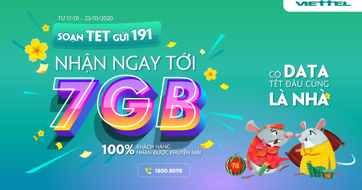 Viettel tặng data 4G cho tất cả các khách hàng trong dịp Tết