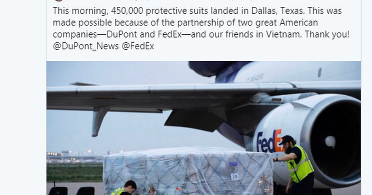 Nghị sĩ Mỹ cảm ơn Việt Nam vì hỗ trợ chuyển giao 450.000 bộ đồ bảo hộ y tế