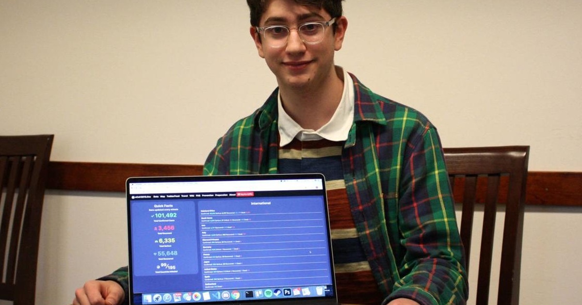 Thiếu niên từ chối 8 triệu USD, tạo web miễn phí chia sẻ dữ liệu Covid-19