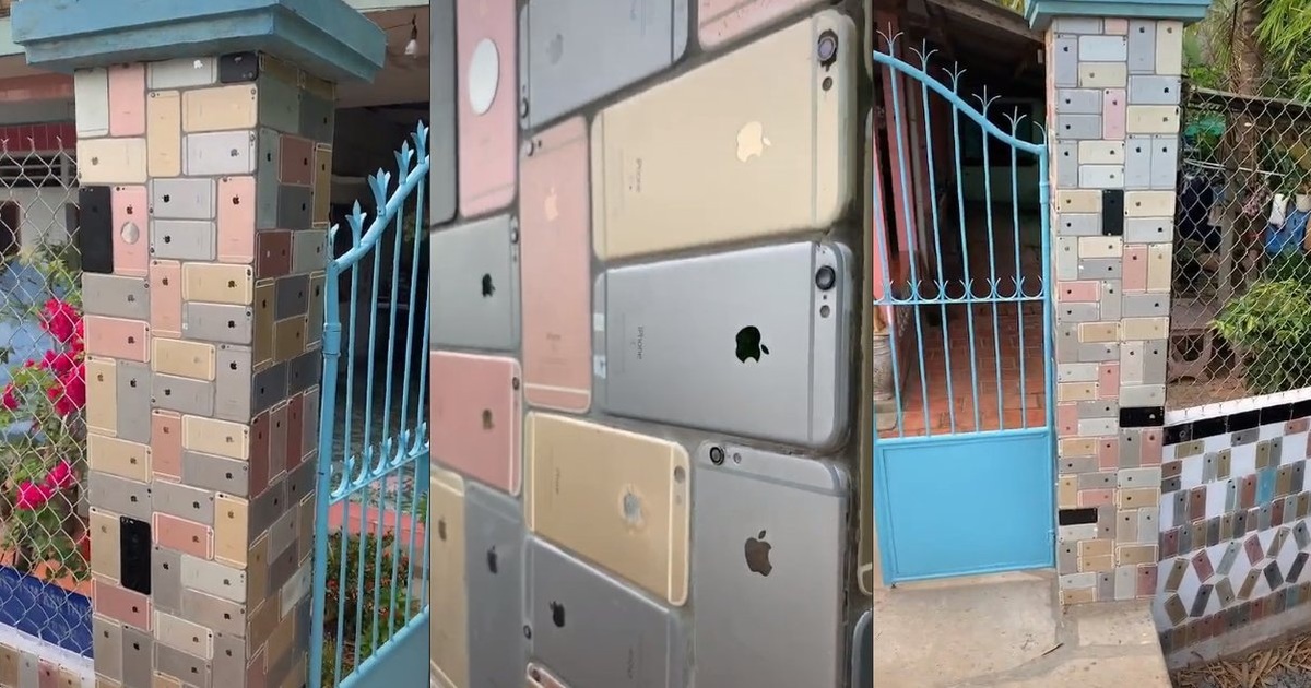 Ốp tường rào bằng iPhone, căn nhà ở Việt Nam bỗng nhiên nổi tiếng trên mạng