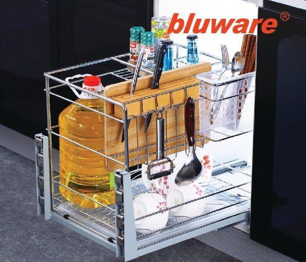 Bluware liên tiếp lọt vào “Top 100 thương hiệu nổi tiếng 2017” - 5 Phụ kiện tủ bếp-Giá kệ dao thớt gia vị NA0940 ray âm theo tiêu chuẩn Đức