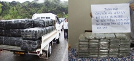 Phá đường dây vận chuyển 1 tấn cần sa, 39 bánh heroin trên đất Lào
