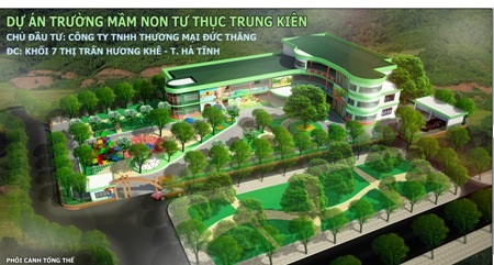 Phối cảnh tổng thể Ngôi trường Mầm non tư thục Trung Kiên