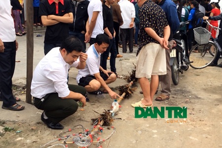 Hạ nêu chạm vào điện cao thế, hai thanh niên nguy kịch - 2 Cây nêu dẫn điện khiến hai thanh niên gặp nạn