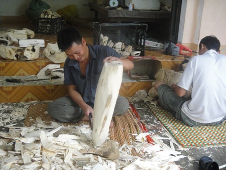 Gia đình anh Thọ có nguồn thu lớn từ cây gió trầm và sản phẩm gió cảnh