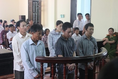 Các bị cáo tại phiên tòa