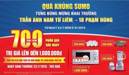 Trần Anh khuyến mãi “khủng” mừng khai trương siêu thị Nam Từ Liêm - 1 Trần Anh khuyến mãi “khủng” mừng khai trương siêu thị Nam Từ Liêm