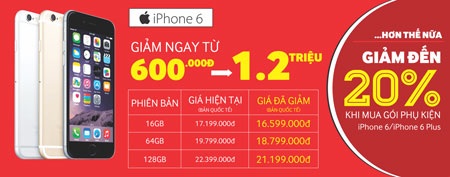 iPhone 6 chính hãng bất ngờ giảm 1,2 triệu – Samsung Galaxy Tab 3 Lite (T111) giá chỉ còn 3.190.000 đồng