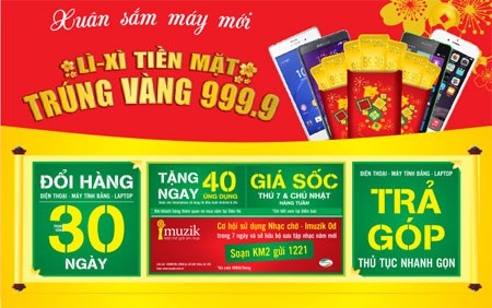 Viettelstore: Xuân sắm máy mới – Lì xì tiền mặt, trúng vàng 999.9 - 1 Viettelstore: Xuân sắm máy mới – Lì xì tiền mặt, trúng vàng 999.9