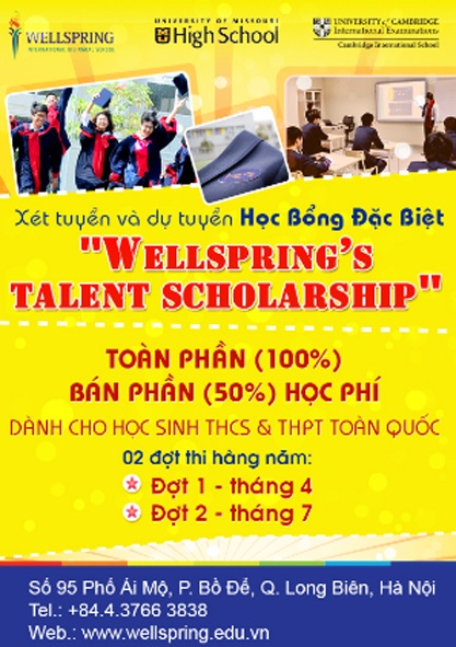 Chương trình Học bổng Tài năng Wellspring sẽ được duy trì liên tục - 1 (Nguồn: wellspring.edu.vn)