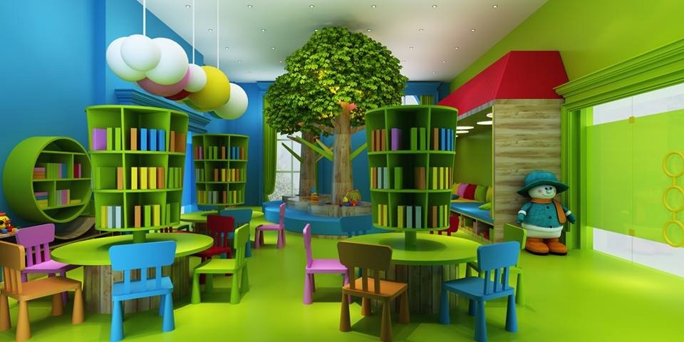 Không gian thư viện trường Mầm non Năng khiếu Louis