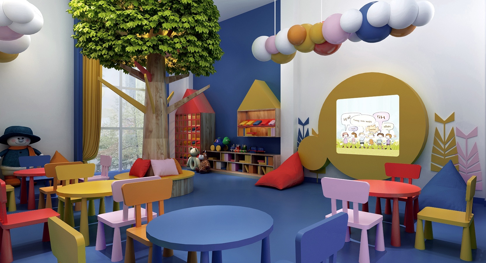 Không gian thư viện trường Mầm non Năng khiếu Louis