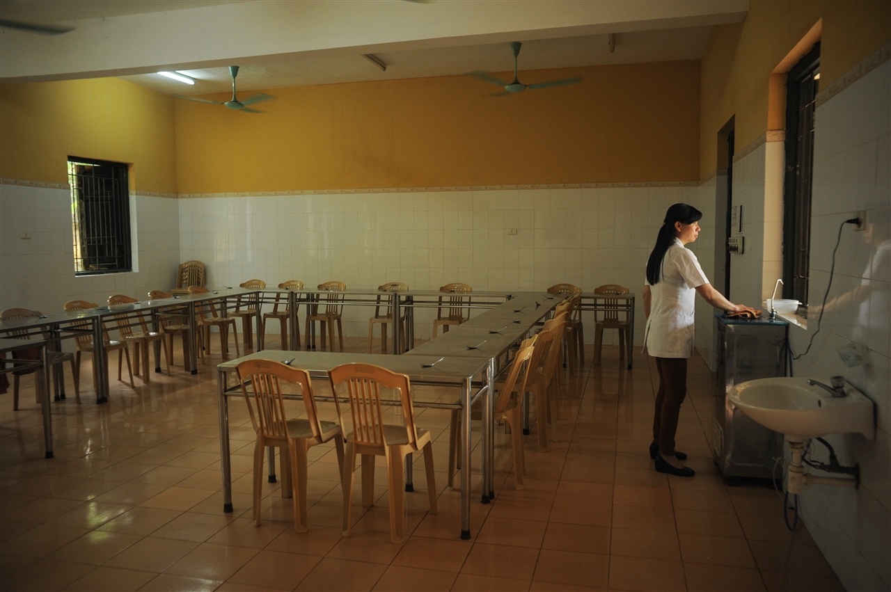 Nhà ăn của những thương binh tại trung tâm