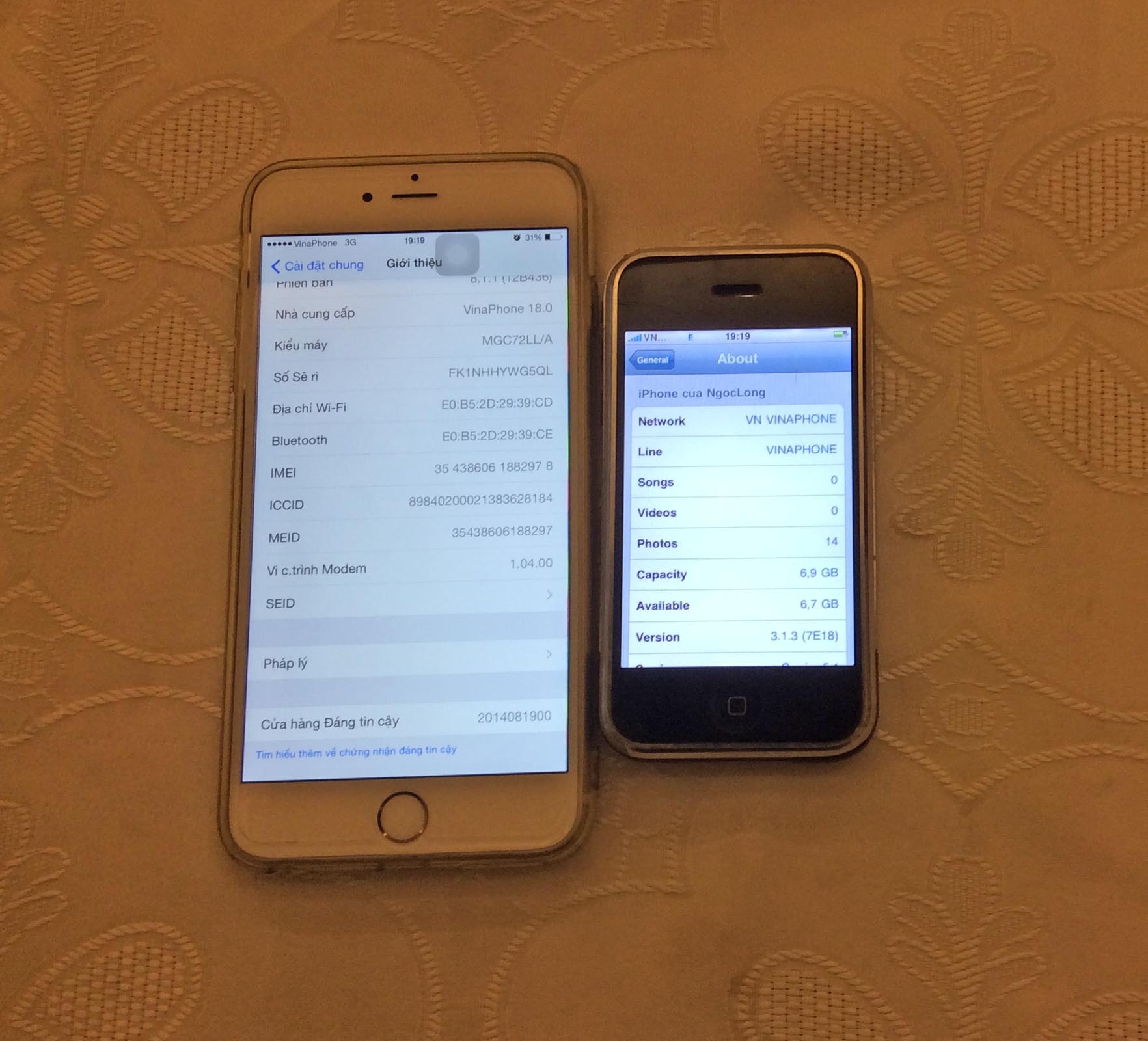 iPhone 6 Plus kề bên iPhone 2G