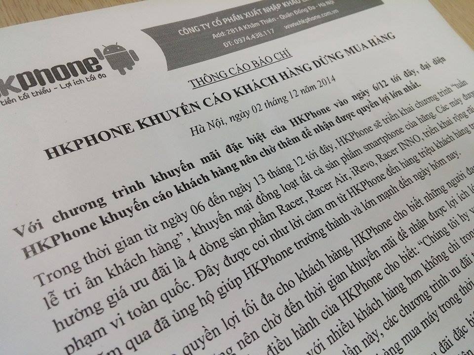 HKPhone khuyến cáo người
dùng dừng mua hàng, chờ ưu đãi.