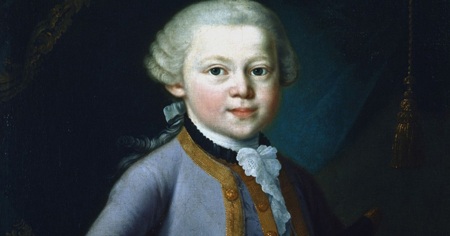 The portrait of Mozart as a child was painted by an unknown artist in 1763.