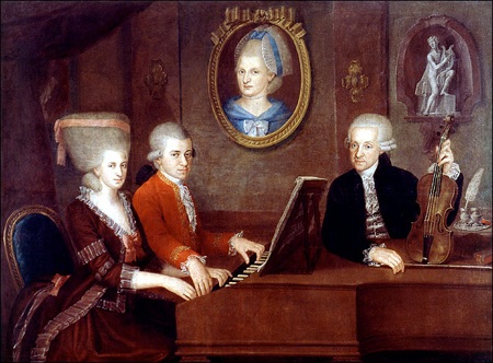 Portrait of composer Mozart's extended family was painted around 1780.