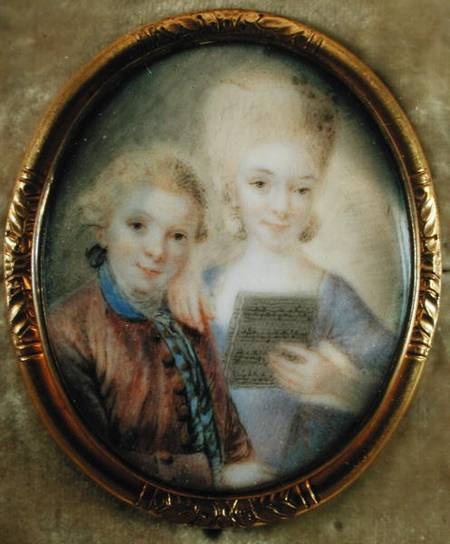 Đấu giá bức chân dung của Mozart gửi tặng mối tình đầu - 3 Mozart và Maria Anna, vẽ khoảng năm1763, bởi họa sĩ Eusebius Johann Alphen