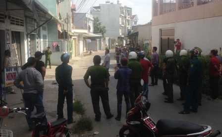 Căn nhà trọ nơi đối tượng Long cố thủ.