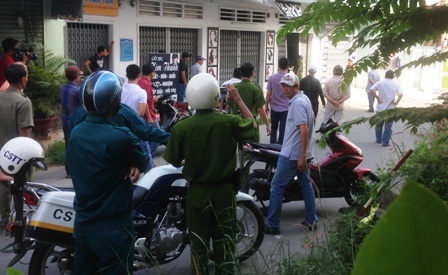 Căn nhà trọ nơi đối tượng Long cố thủ.