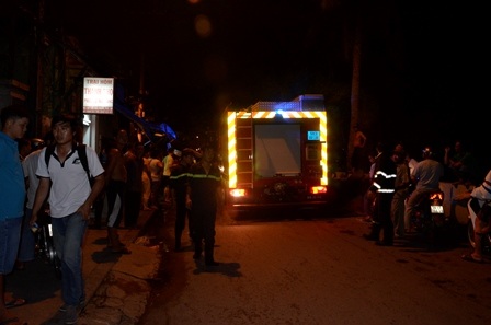 Xe chữa cháy có mặt để đề phòng đối tượng đốt bình gas