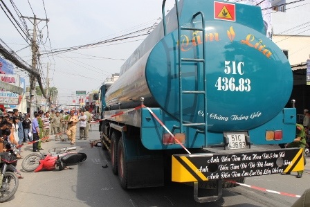 Chiếc xe bồn gây tai nạn