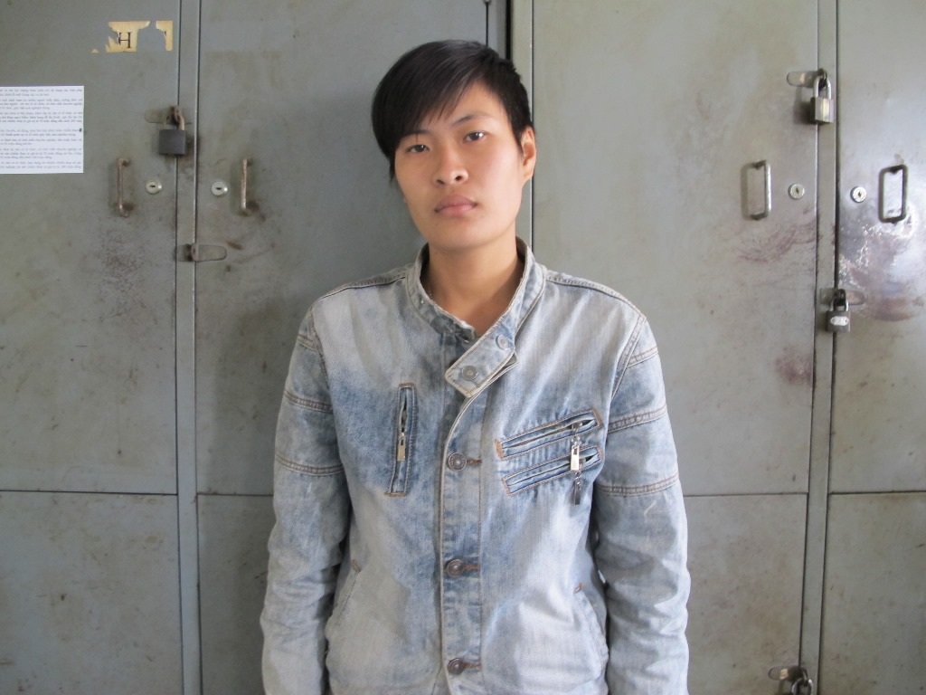 Nghi can Phan Thị Thu Thùy tại cơ quan công an