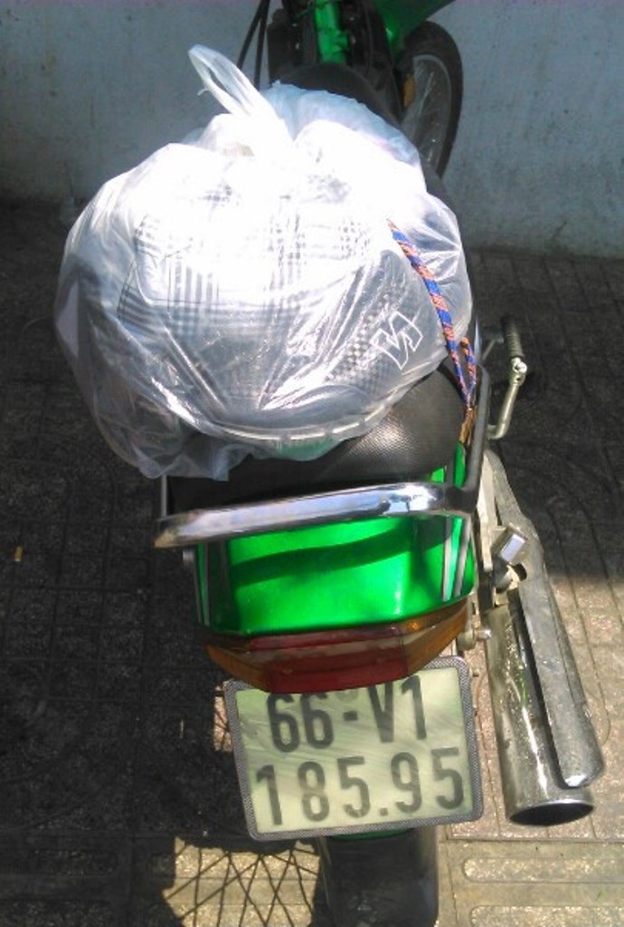 Chiếc xe gắn máy của nạn nhân.