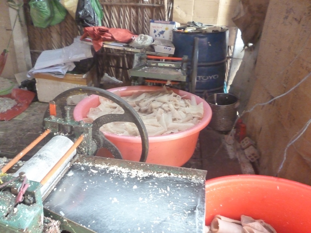 Da heo được sơ chế trên nền nhà