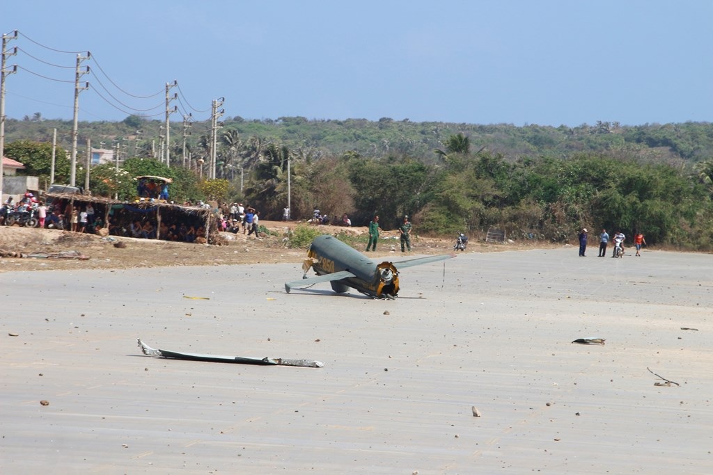 Phần đuôi của chiếc trực thăng gặp nạn