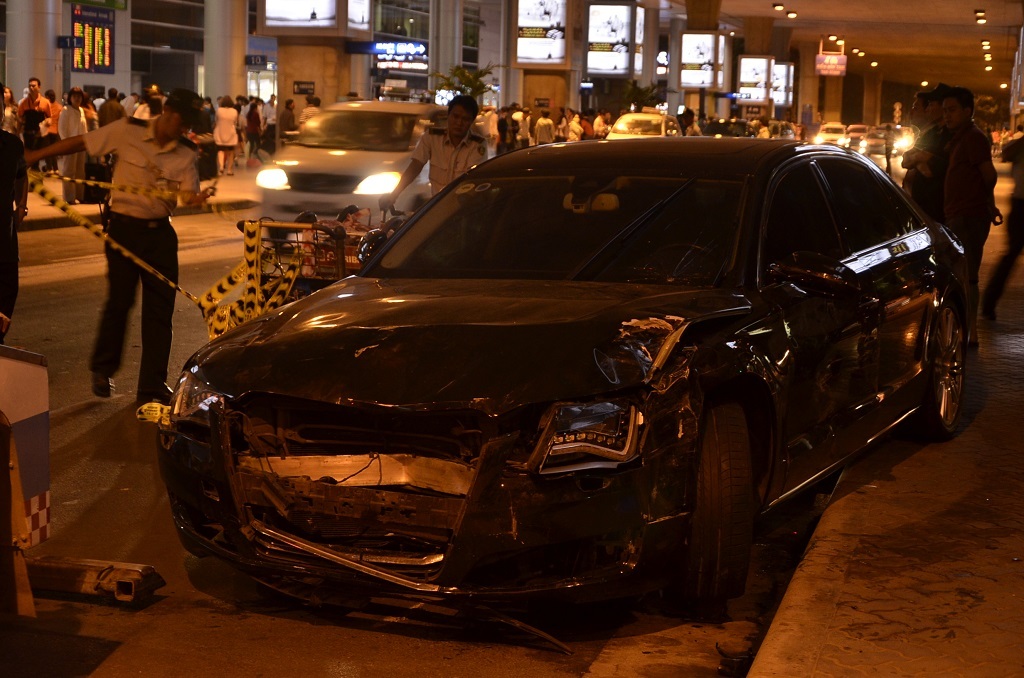 Chiếc xe bị hư hỏng sau tai nạn