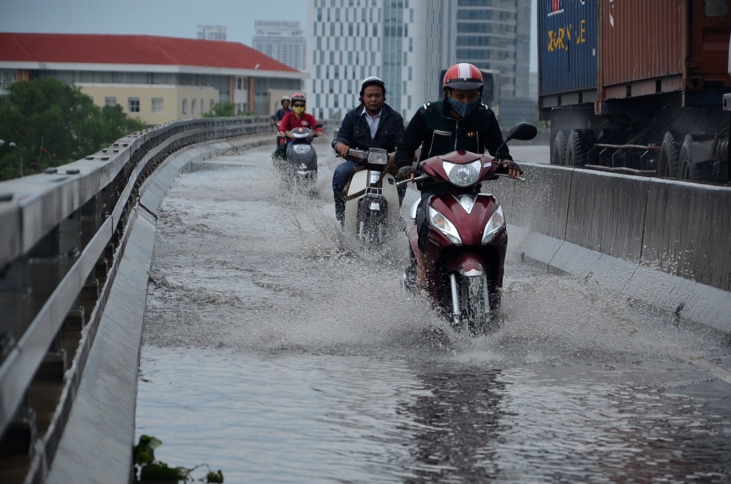 Điểm ngập chủ yếu ở làn xe 2 bánh
