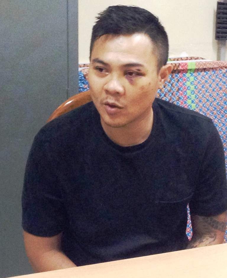 Nguyễn Trung Hậu tại cơ quan công an