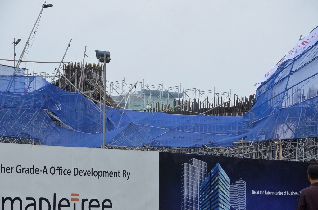 Toàn cảnh công trình bị sập