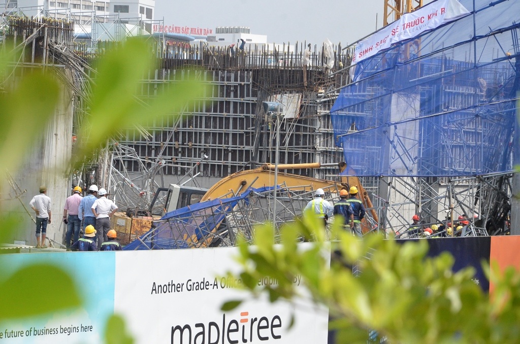 Toàn cảnh công trình bị sập