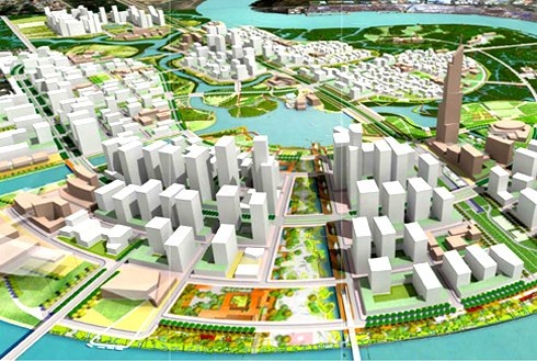 TPHCM sẽ có tòa tháp cao nhất Việt Nam - 1 Phối cảnh trung tâm thương mại Thủ Thiêm.