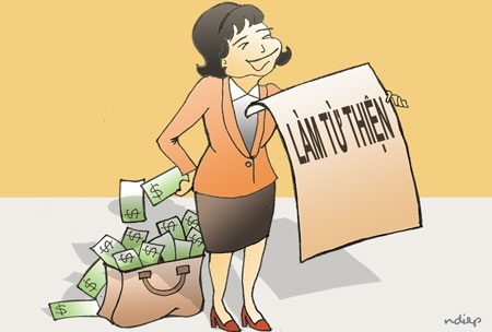 Có một nghề mang tên… làm từ thiện! - 1 Minh họa: Ngọc Diệp