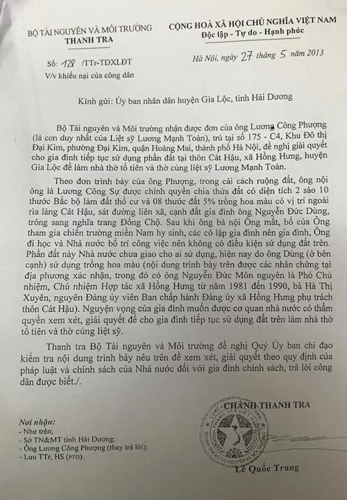 Hải Dương: Đề nghị UBND huyện Gia Lộc khẩn trương giải quyết quyền lợi cho người dân - Ảnh 3. Hải Dương: Đề nghị UBND huyện Gia Lộc khẩn trương giải quyết quyền lợi cho người dân - Ảnh 3.