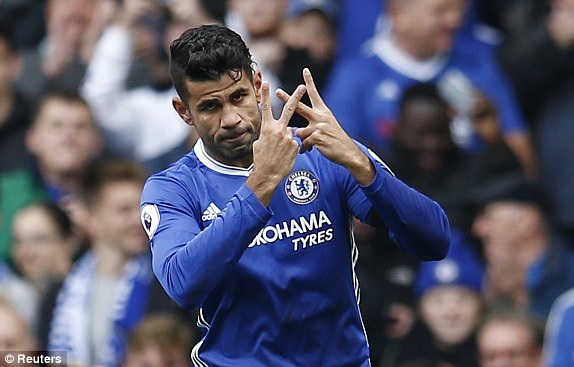Chelsea 3-0 Leicester City: Câu trả lời của Conte - 3
Costa ăn mừng bàn thắng