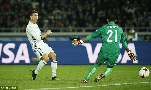 C.Ronaldo lập hattrick, Real Madrid vô địch FIFA Club World Cup 2016 - 4
Tình huống C.Ronaldo nâng tỷ số lên 3-2 cho Real Madrid